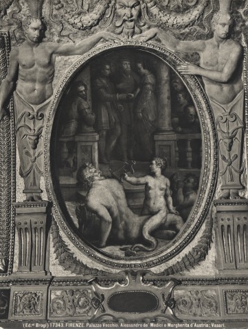 Brogi — Firenze. Palazzo Vecchio. Alessandro de' Medici e Margherita d'Austria; Vasari — insieme